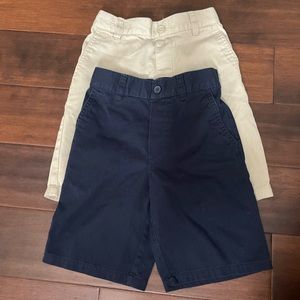 FRENCH TOAST 2 Pcs Boys Size 6/7 Husky Khaki School Uniform Shorts Flat Front